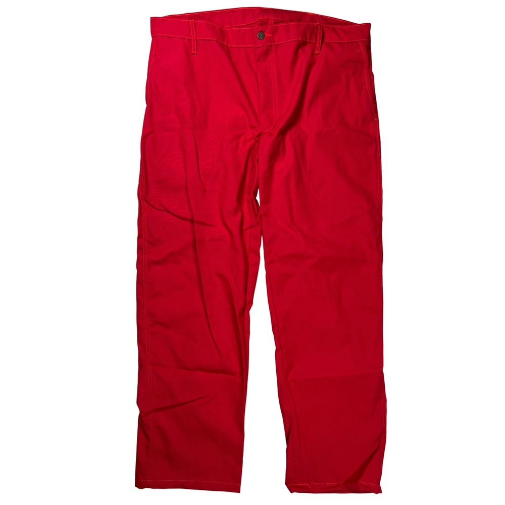 New Saf-Tech FR Work Pants Men 42x32 Red Flame Resistant CAT 1 USA Utility Wear